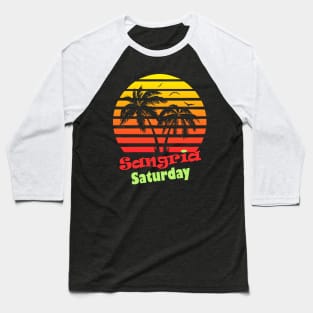 Sangria Saturday 80s Sunset Baseball T-Shirt